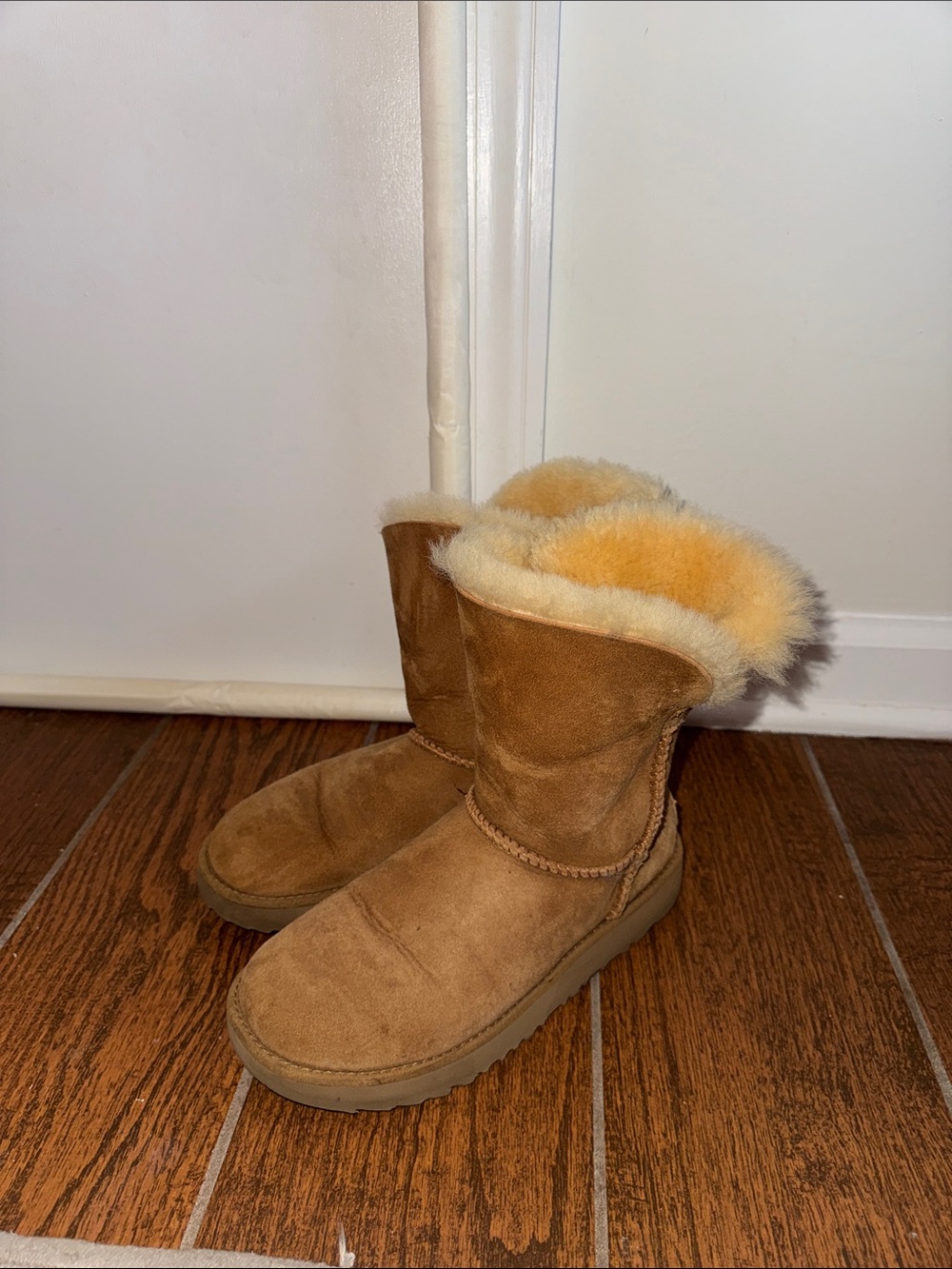 UGG Kids Chestnut Suede Shearling Boots